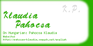 klaudia pahocsa business card